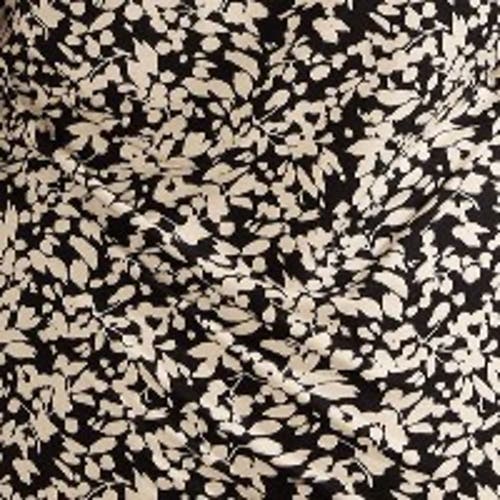 Live Unlimited Floral Print Jersey Pleat Front Top In Black