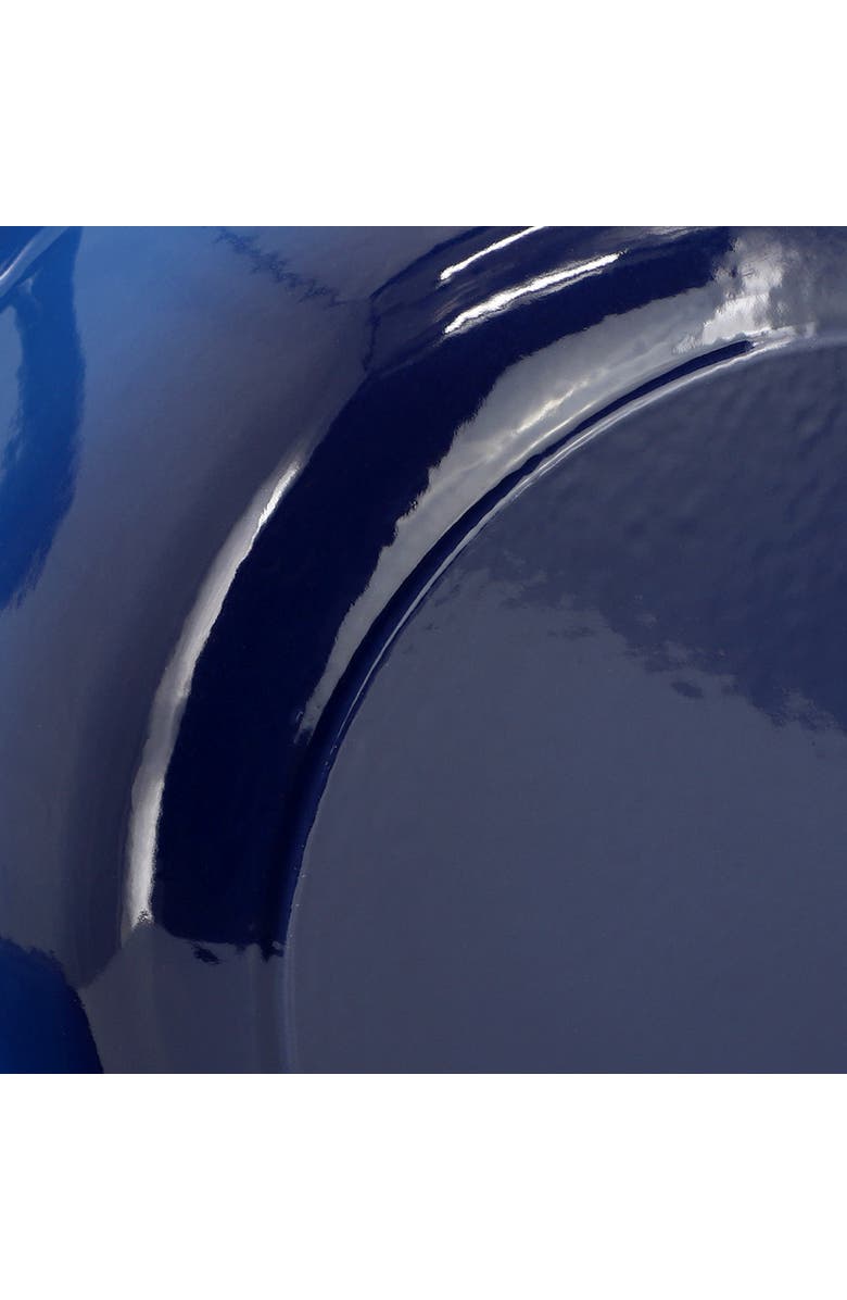 Megachef 6.35 Quart Round Enameled Cast Iron Dutch Oven with Self Basting Lid, Alternate, color, Dark Blue
