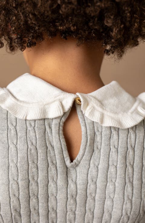 Baby Girls' Organic Peter Pan Collar Sweater Dress, Infant