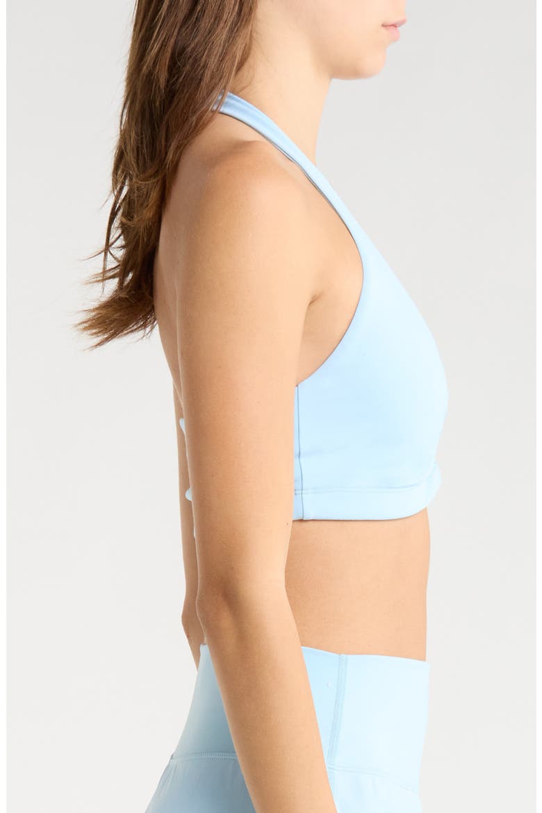 Ruched Halter Sports Bra, Alternate, color, SKY