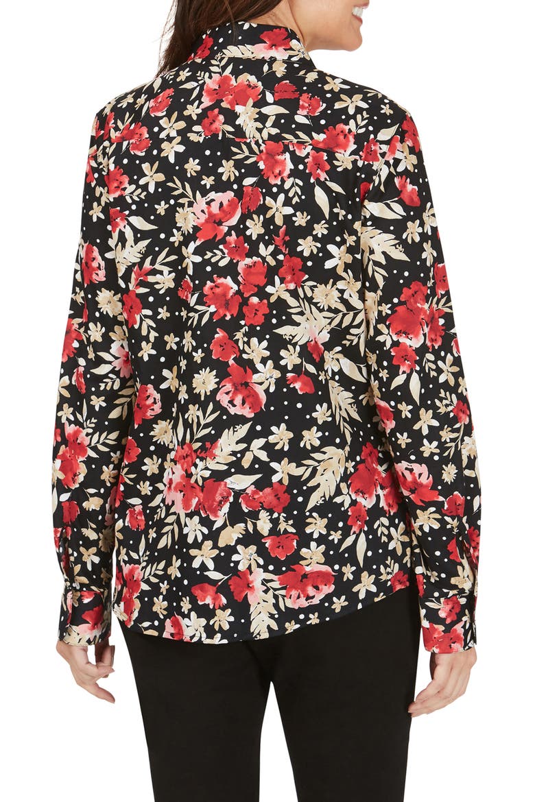 Ava Festive Floral Wrinkle-Free Shirt, Alternate, color, MULTI