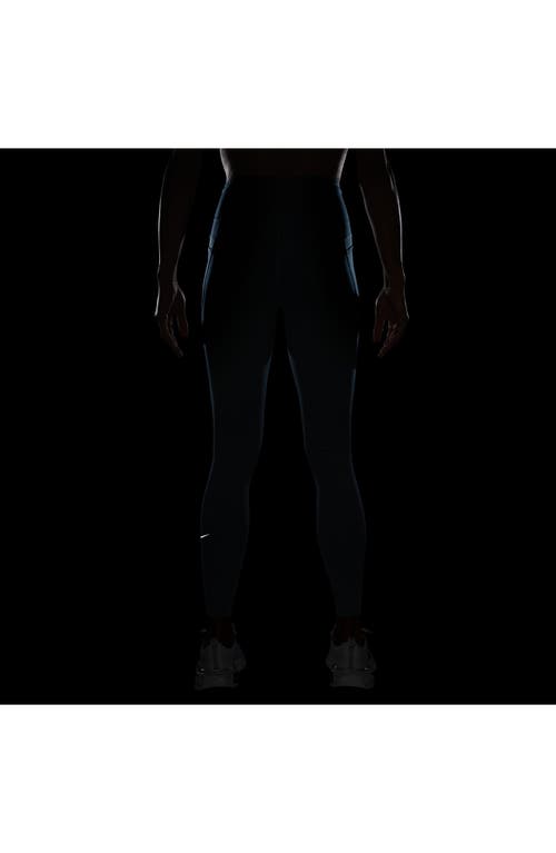 Nike Women's Swift High-waisted 7/8 Running Leggings With Pockets In Armory Navy/reflective Silver
