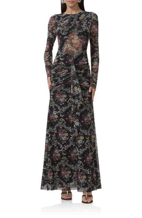 AFRM Daysa Shirred Long Sleeve Maxi Dress