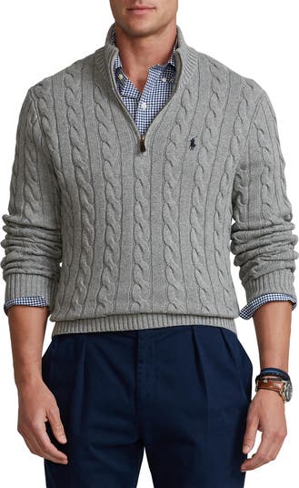 Polo Ralph Lauren Cable Knit Half Zip Cotton Blend Pullover