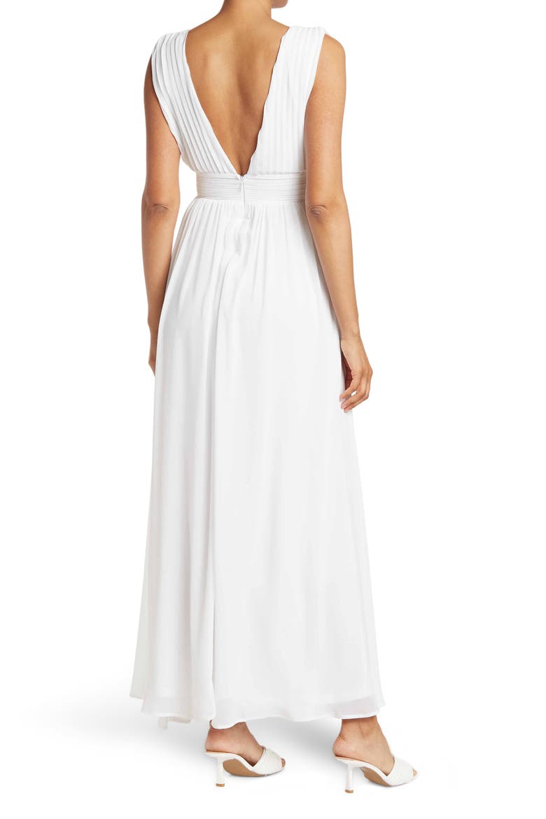 Athen Plunging V-Neck Maxi Dress, Alternate, color, IVORY