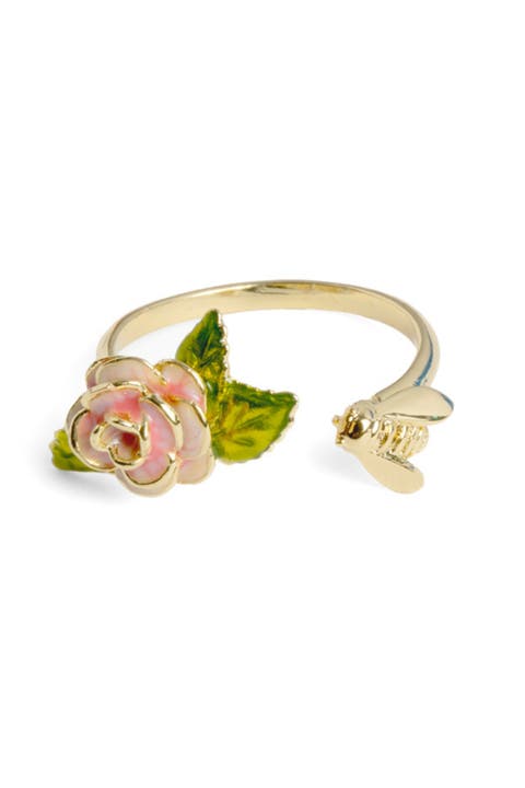 Vintage Rose & Bee Ring