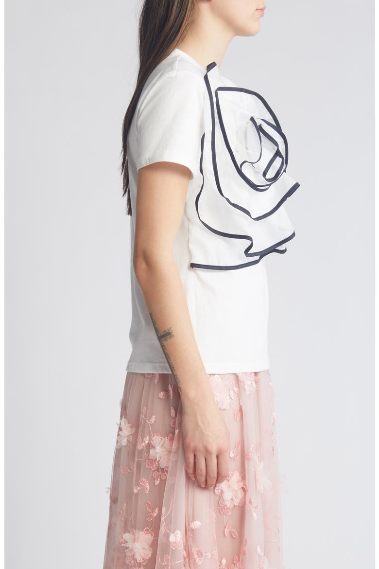 Florence 3D Flower T-Shirt, Alternate, color, WHITE