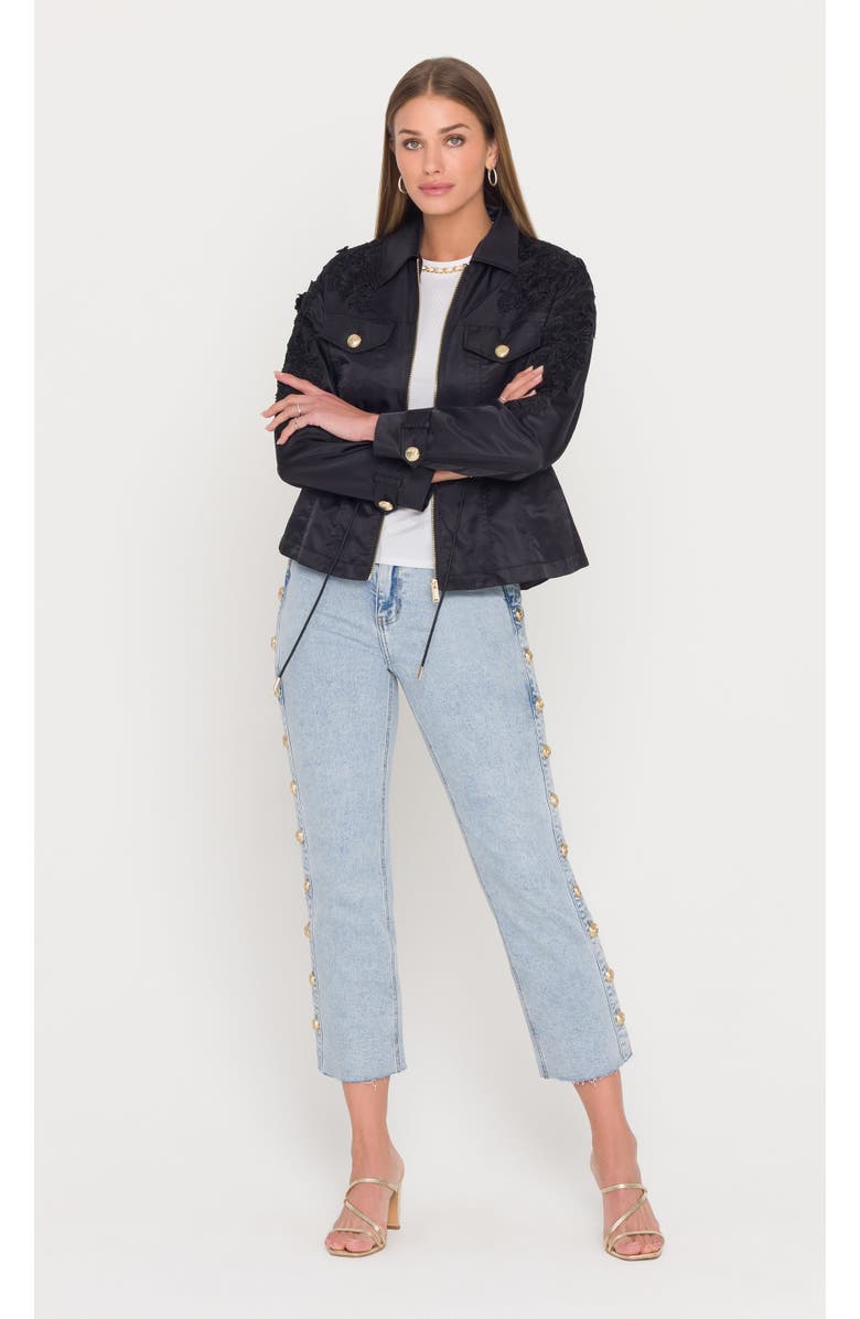 Generation Love Janice Lace Combo Parka, Alternate, color, Black