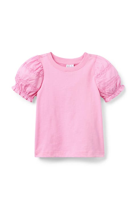 Pink Puff Lace Sleeve Top (Infant)