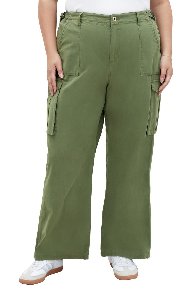 City Chic Mia Cargo Pants, Main, color, Olive