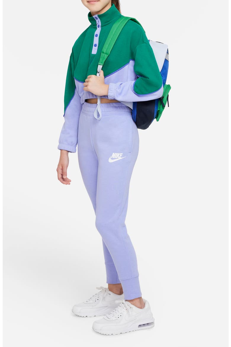 Icon Clash Colorblock Snap Placket Crop Sweatshirt, Alternate, color, MALACHITE/ THISTLE/ LAPIS