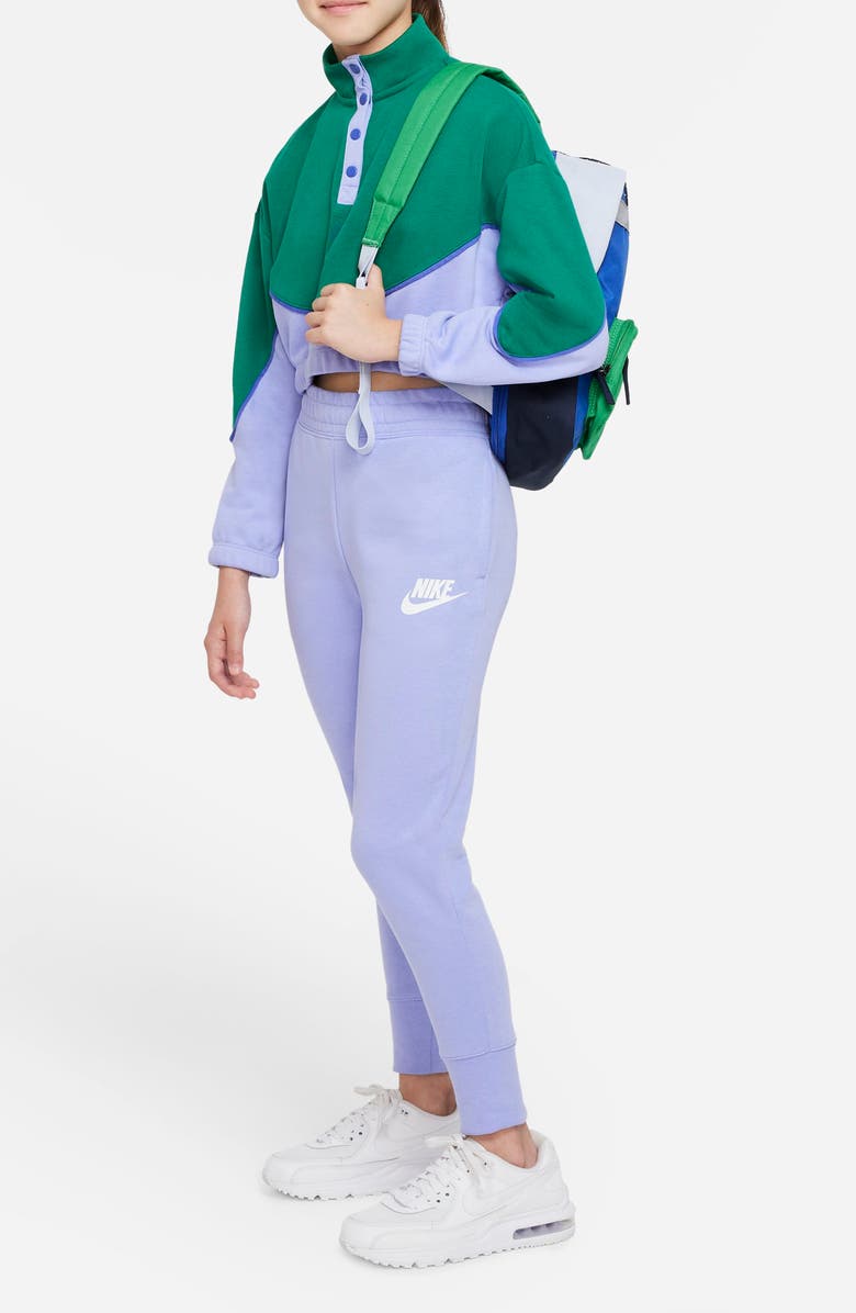 Nike Icon Clash Colorblock Snap Placket Crop Sweatshirt, Alternate, color, 