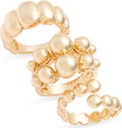 Open Edit Set of 3 Orb Textured Rings