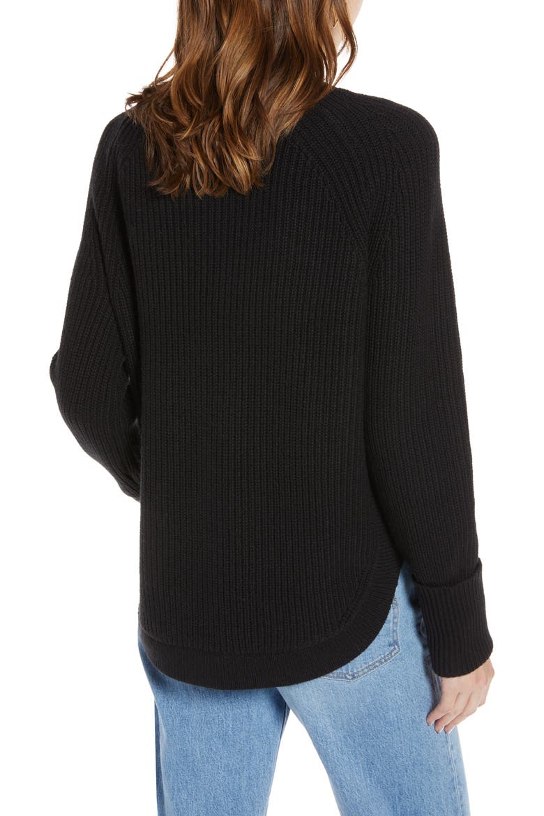 Mock Neck Sweater, Alternate, color, BLACK