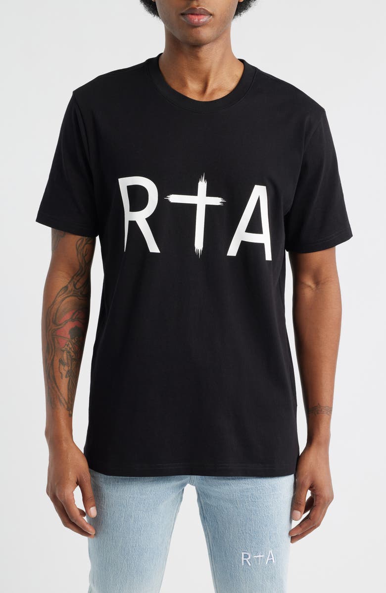 RtA Liam Logo Graphic T-Shirt, Main, color, Black
