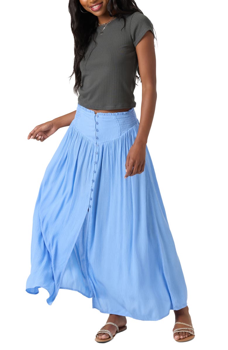 O'Neill Tryston Button Front Midi Skirt, Alternate, color,