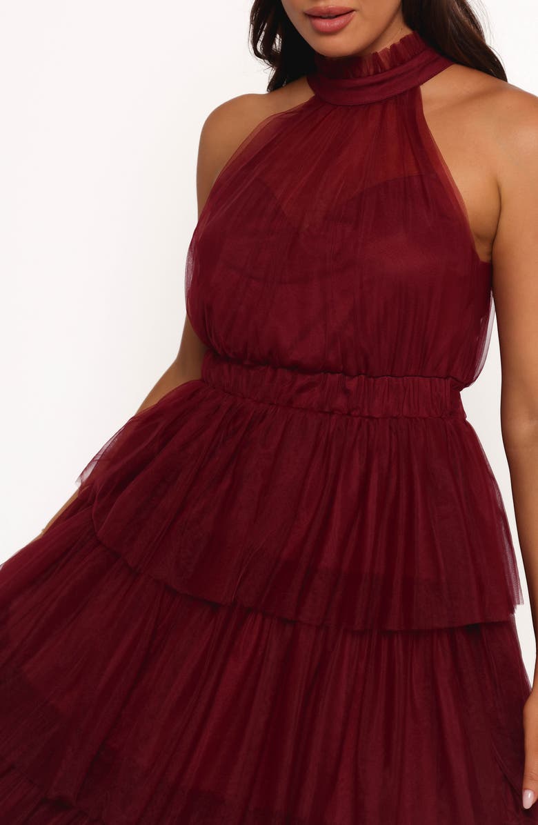 Petal & Pup Frances Halter Neck Tiered Tulle Maxi Dress, Alternate, color,
