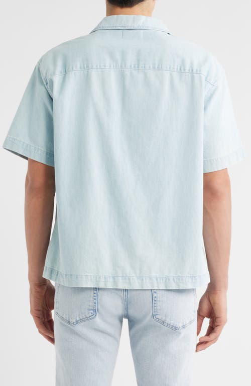 Frame Chambray Camp Shirt In Blue