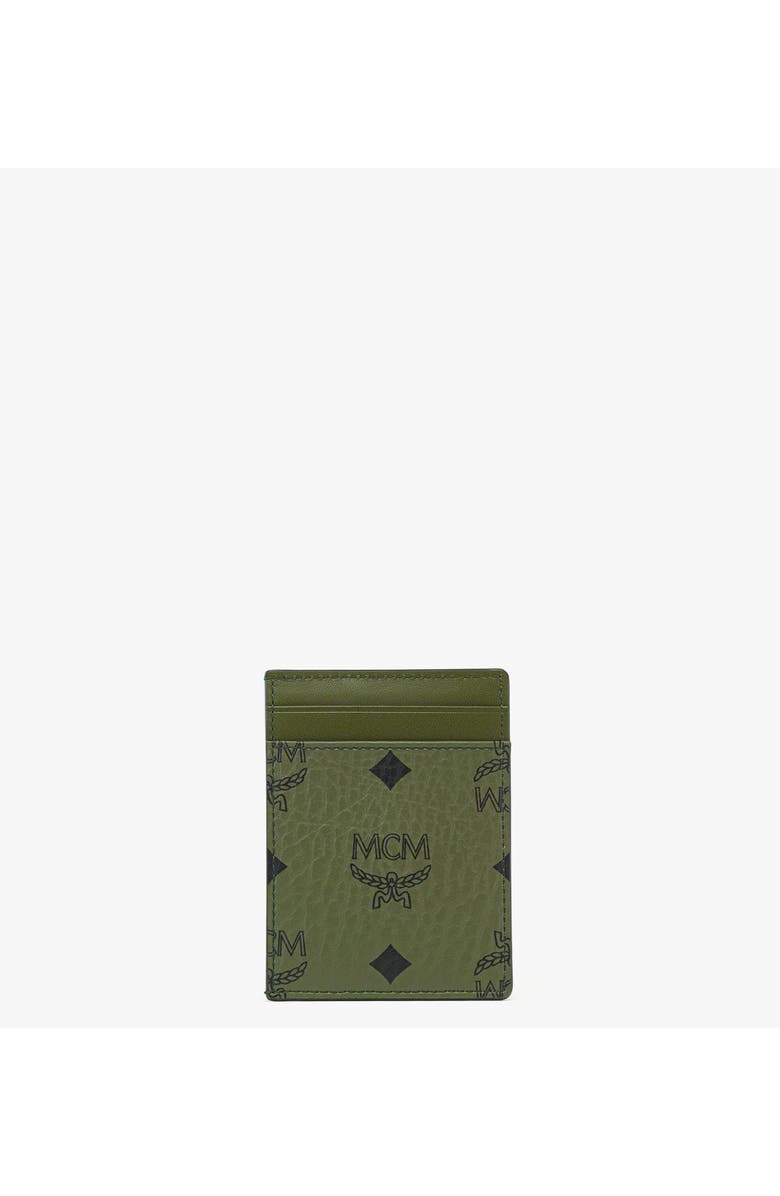 MCM Aren Card Case in Visetos, Alternate, color, Green