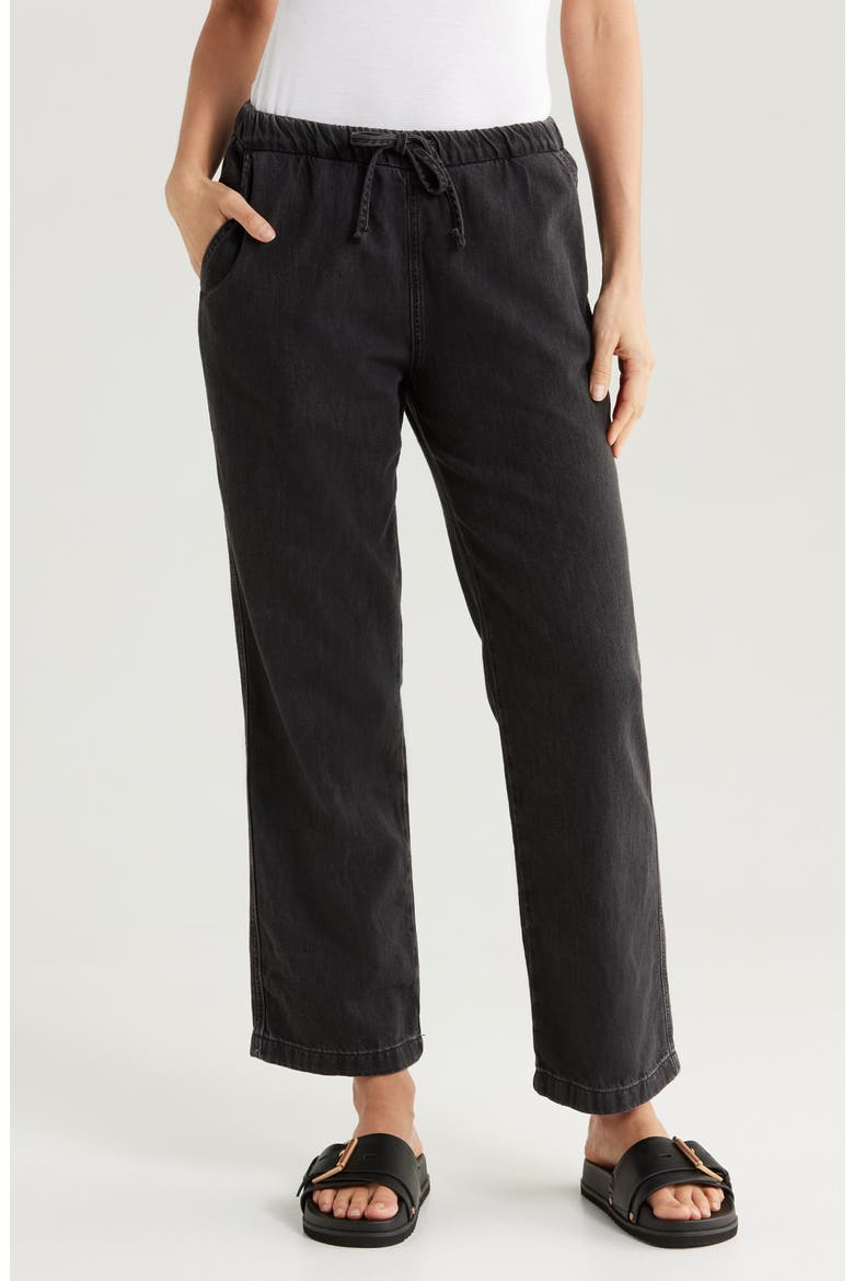 Drawstring Jeans, Main, color, BLACK