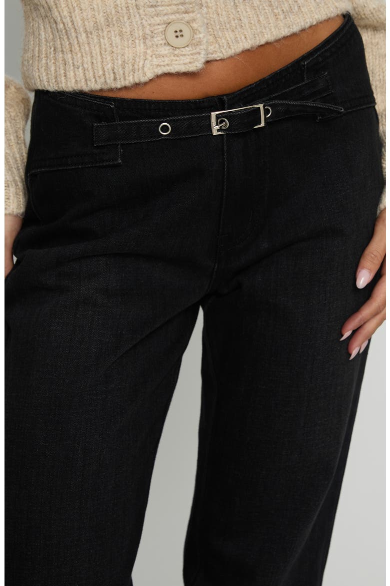 Slow Ride Belted Bootcut Jeans, Alternate, color, WASHED BLACK