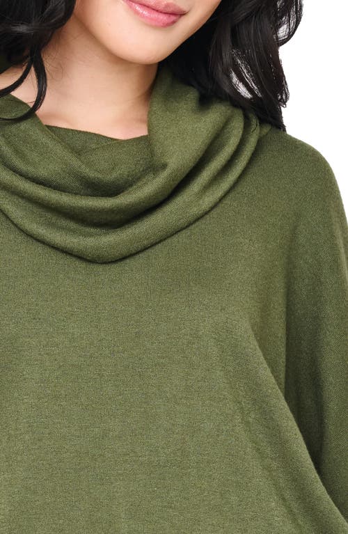 Gibsonlook Cozy Up Cowl Neck Sweater In Green