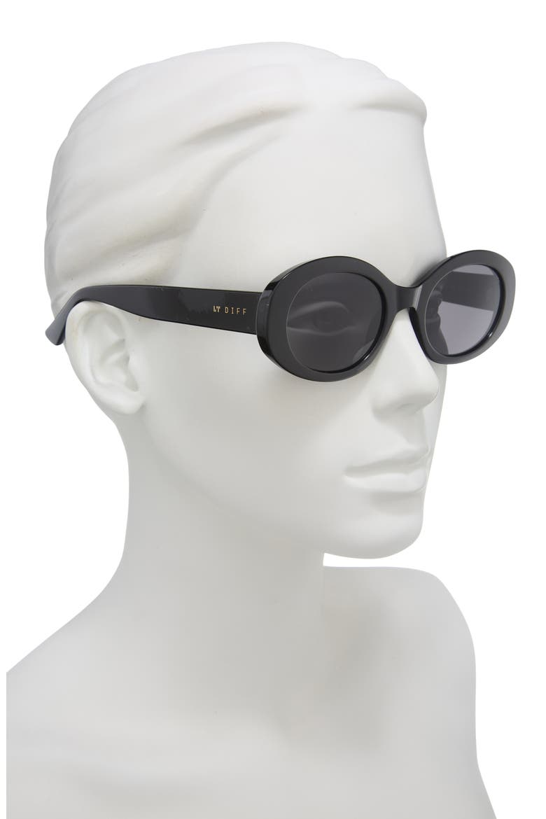 Delaney 52mm Oval Sunglasses, Alternate, color, BLACK GREY