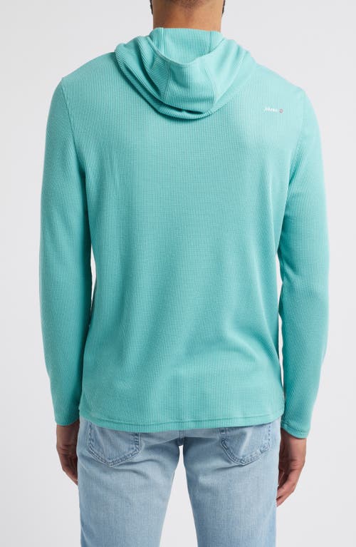 Johnnie-o Brinson Waffle Pullover Hoodie In Green Grass