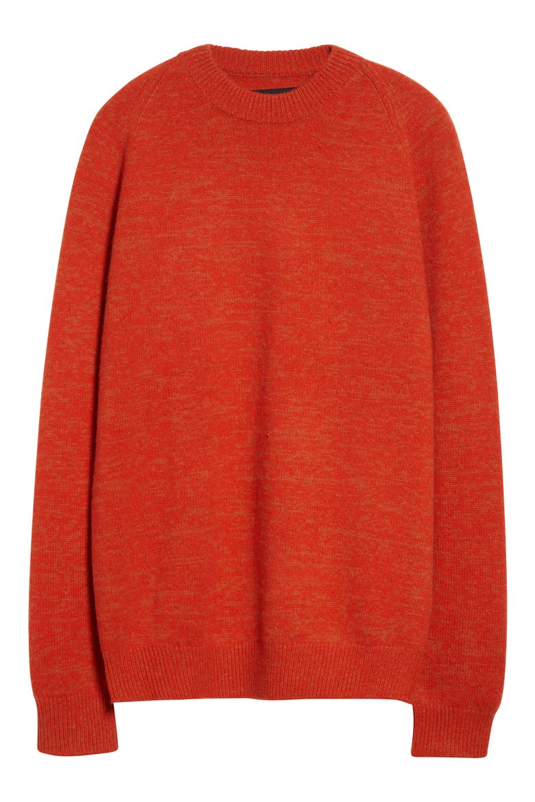 Big Cashmere & Wool Crewneck Sweater, Alternate, color, RED / ORANGE
