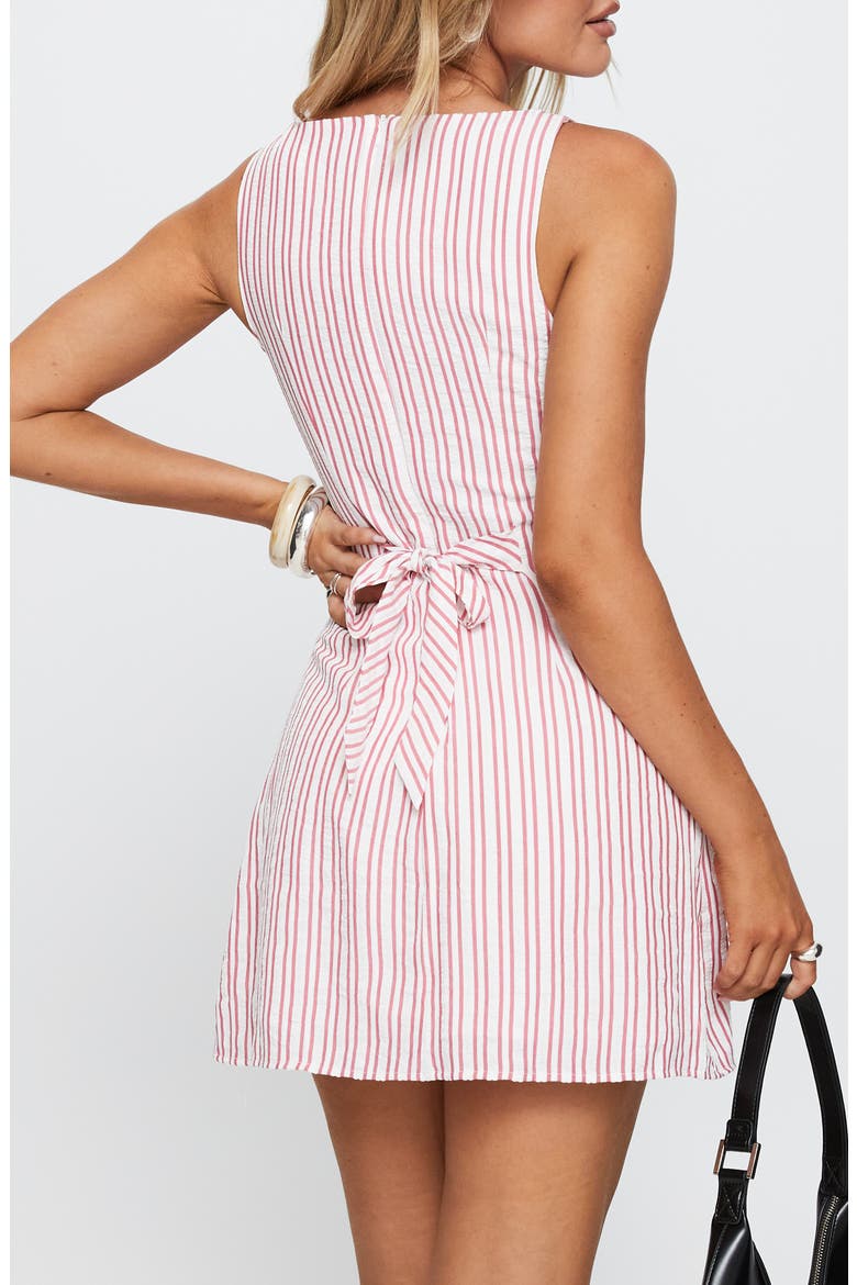Alfalfa Stripe Cotton Blend Minidress, Alternate, color, RED STRIPE