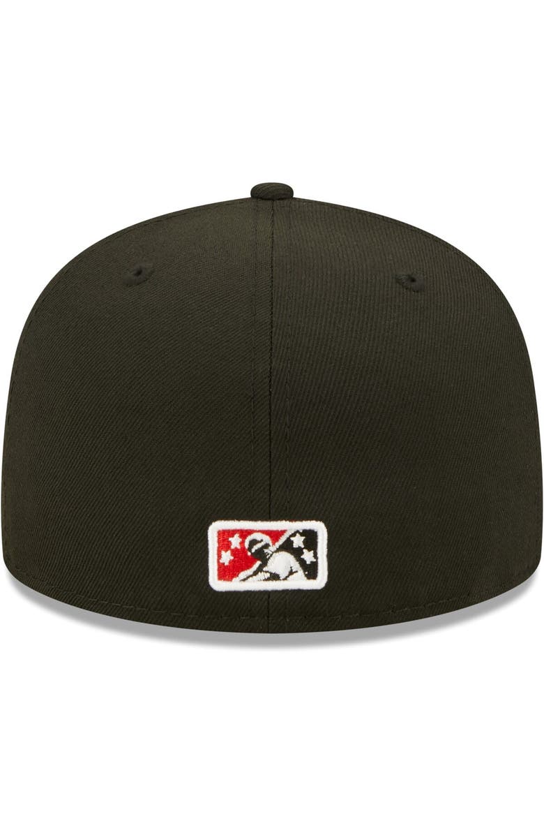 New Era Men's New Era Black Erie SeaWolves Authentic Collection Team Home 59FIFTY Fitted Hat, Alternate, color, Black