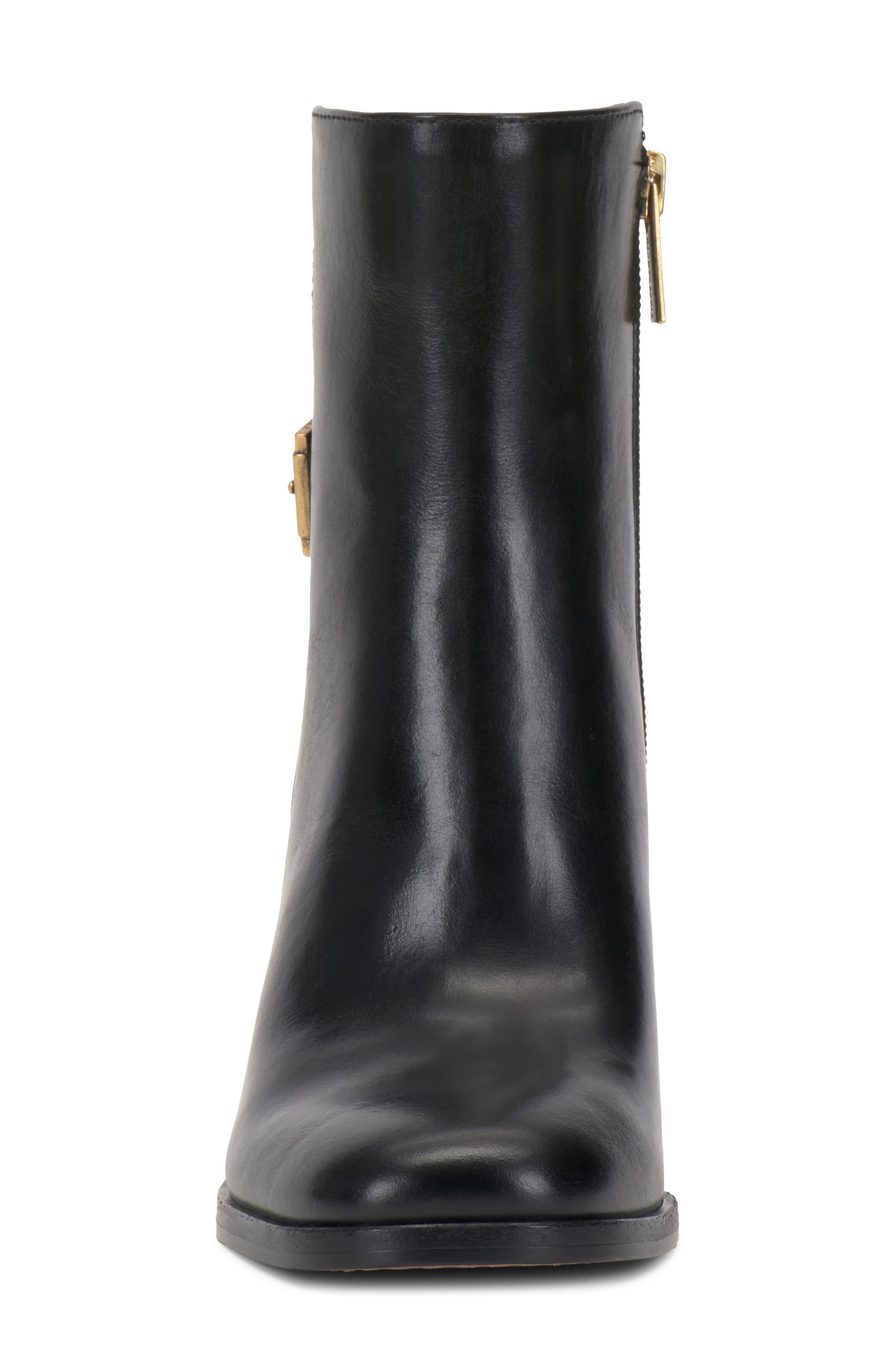 Melvani Leather Bootie, Alternate, color, BLACK