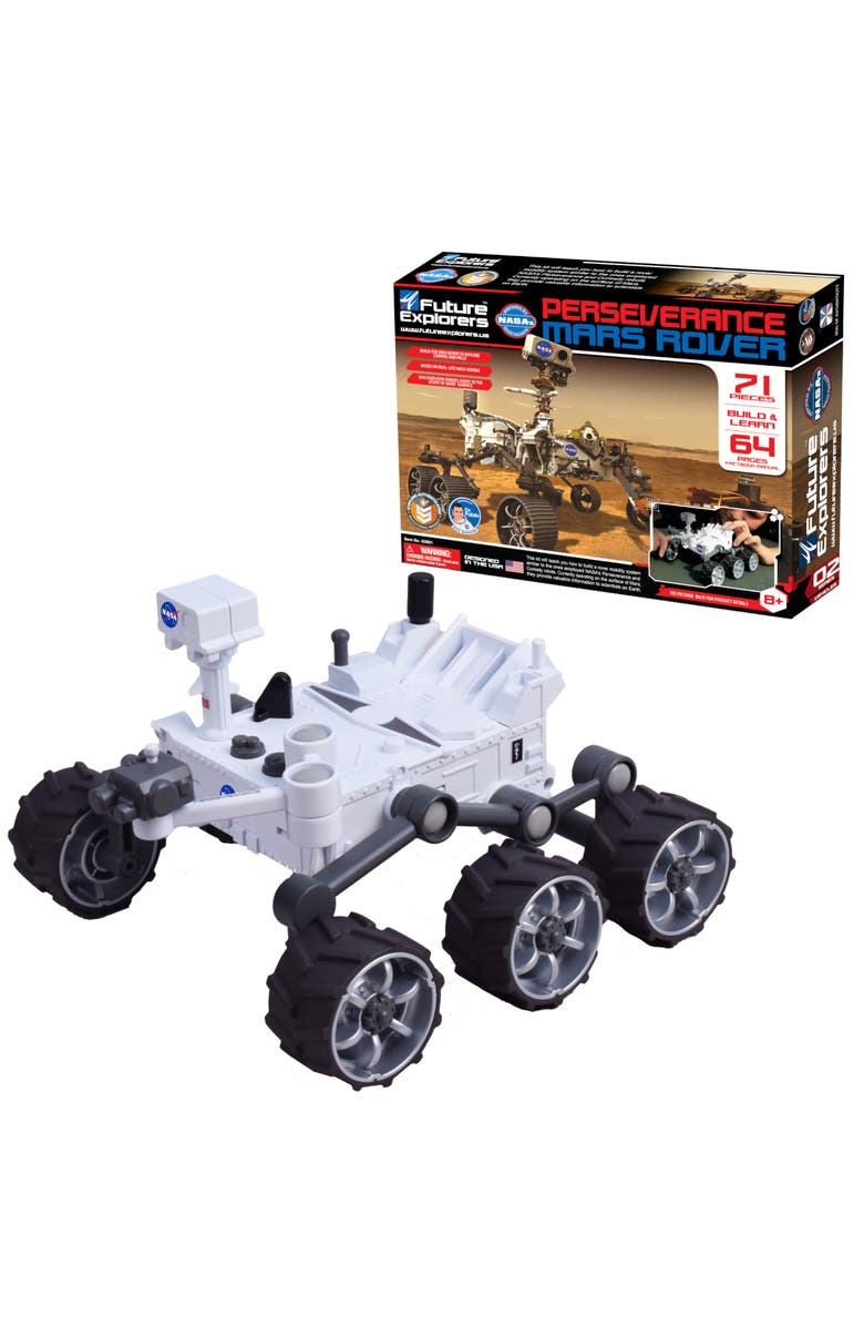 Mukikim NASA Future Explorers - Perseverance Mars Rover. Build & Learn STEM Education & Interactive Space Exploration For Kids. With Powerful Motor & Movable Robotic Arm!, Main, color, White