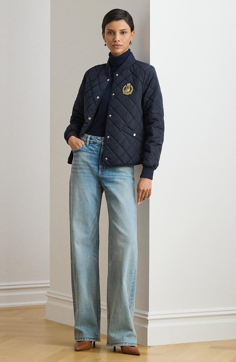 Lauren Ralph Lauren Logo Crest Quilted Jacket, Alternate, color, 