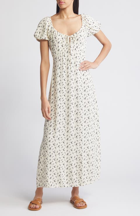 Floral Tie Front Maxi Dress