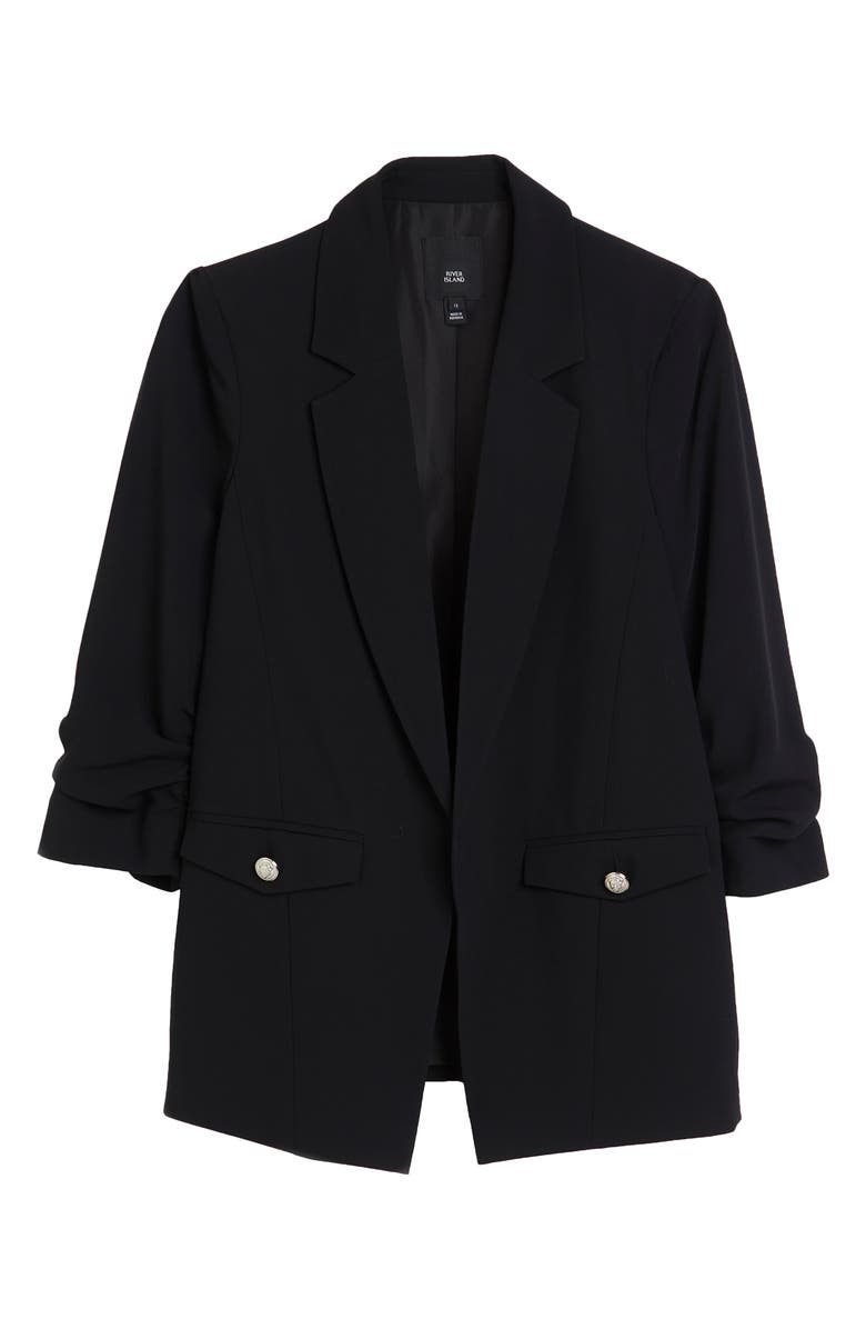 River Island Ruched Sleeve Blazer, Alternate, color, 