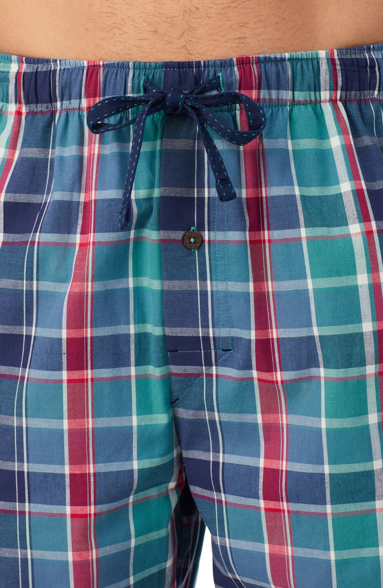 Tommy Bahama Woven Cotton Drawstring Pajama Pants, Alternate, color, Blue Plaid