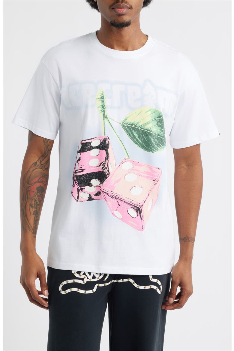 Cherries Cotton Graphic T-Shirt, Main, color, WHITE