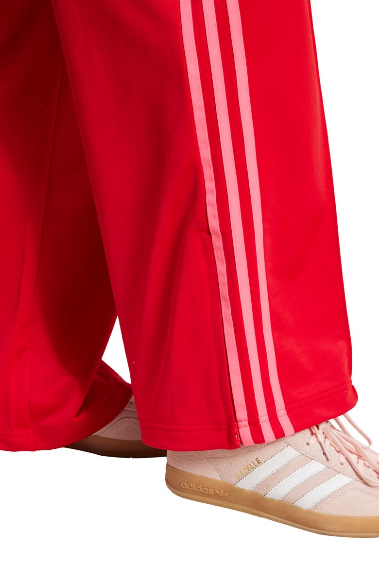 adidas Firebird Recycled Polyester Track Pants, Alternate, color, Better Scarlet/ Lucid Pink