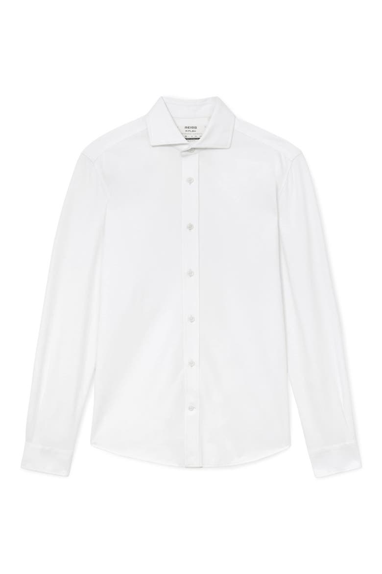 Monaco Slim Fit Stretch Jersey Shirt, Alternate, color, WHITE
