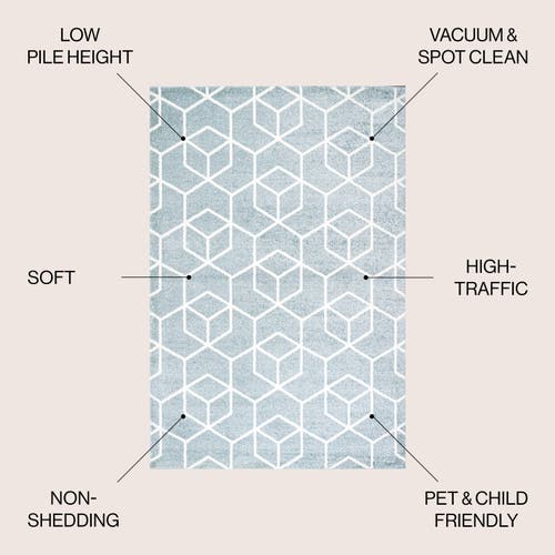 Jonathan Y Tumbling Blocks Modern Geometric Area Rug In Light Blue/white