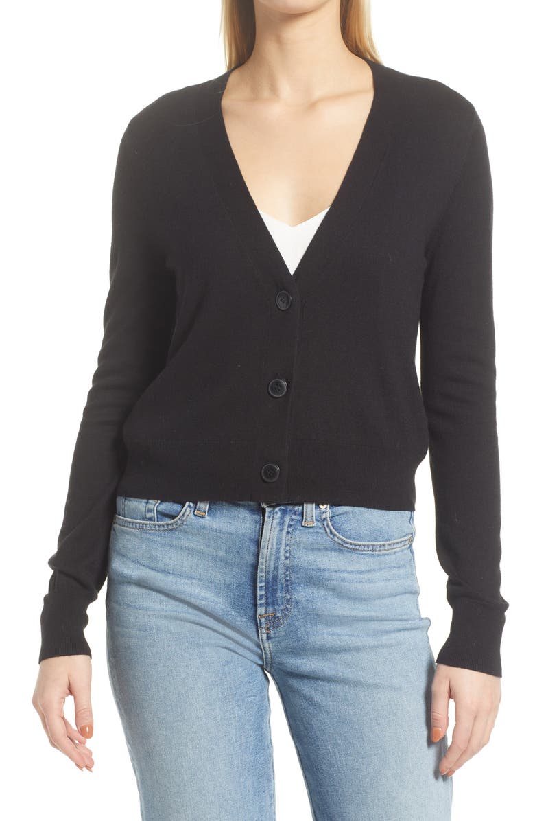 Halogen<sup>®</sup> Fitted V-Neck Cardigan, Alternate, color, 