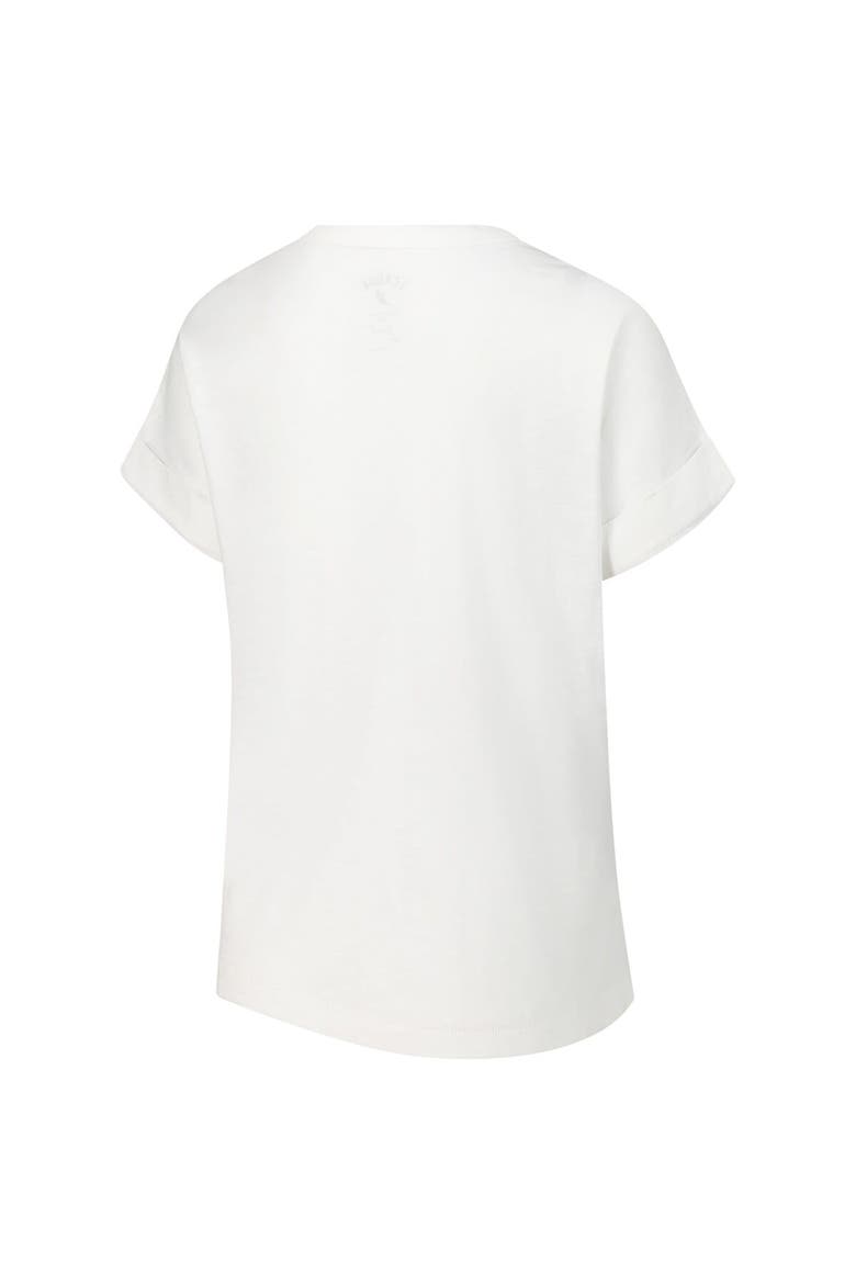 Women's League Collegiate Wear White Michigan State Spartans Slub Rolled Cuff T-Shirt, Alternate, color, White