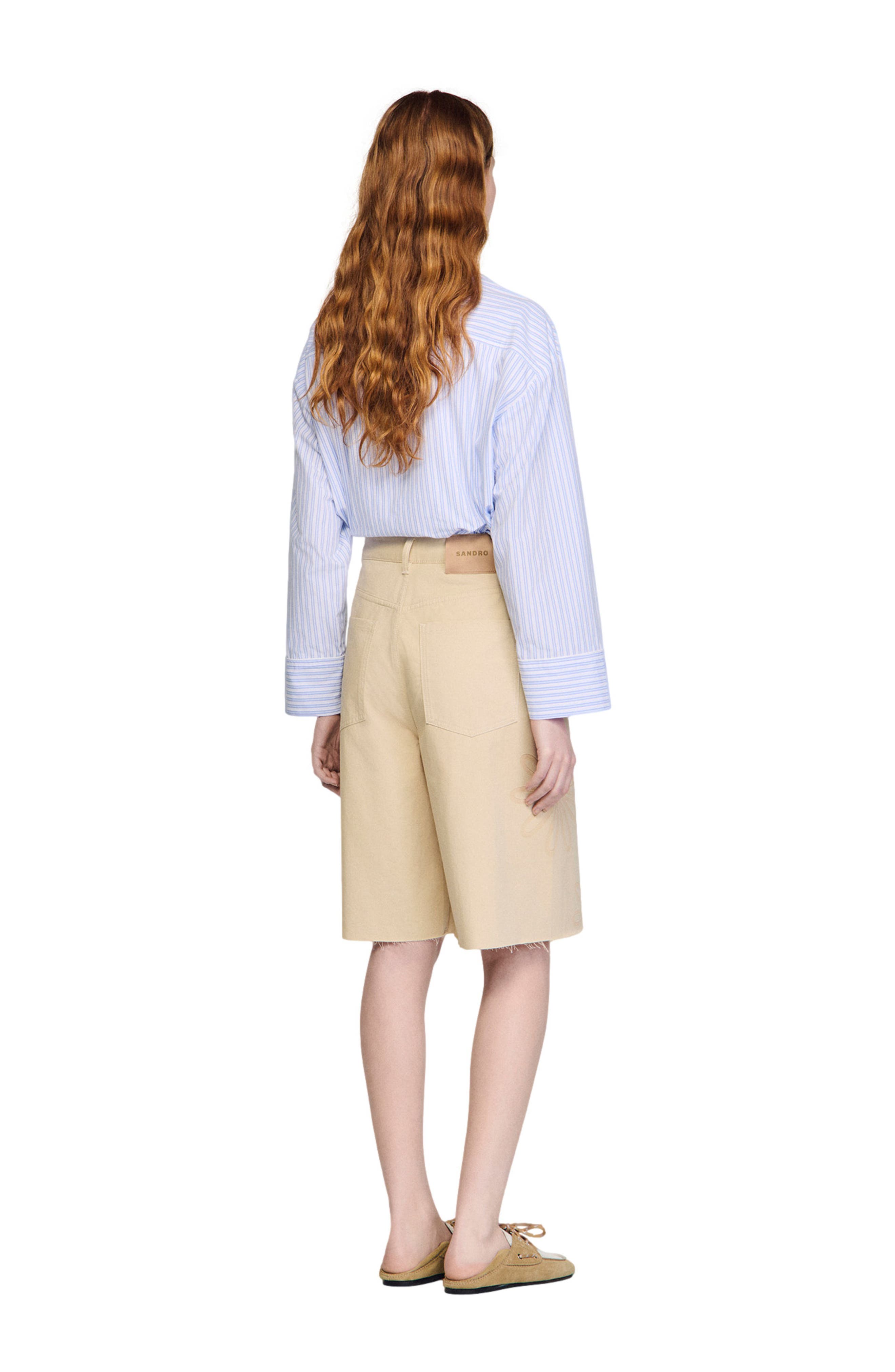 Cotton Bermudas with cutout flowers - image 2