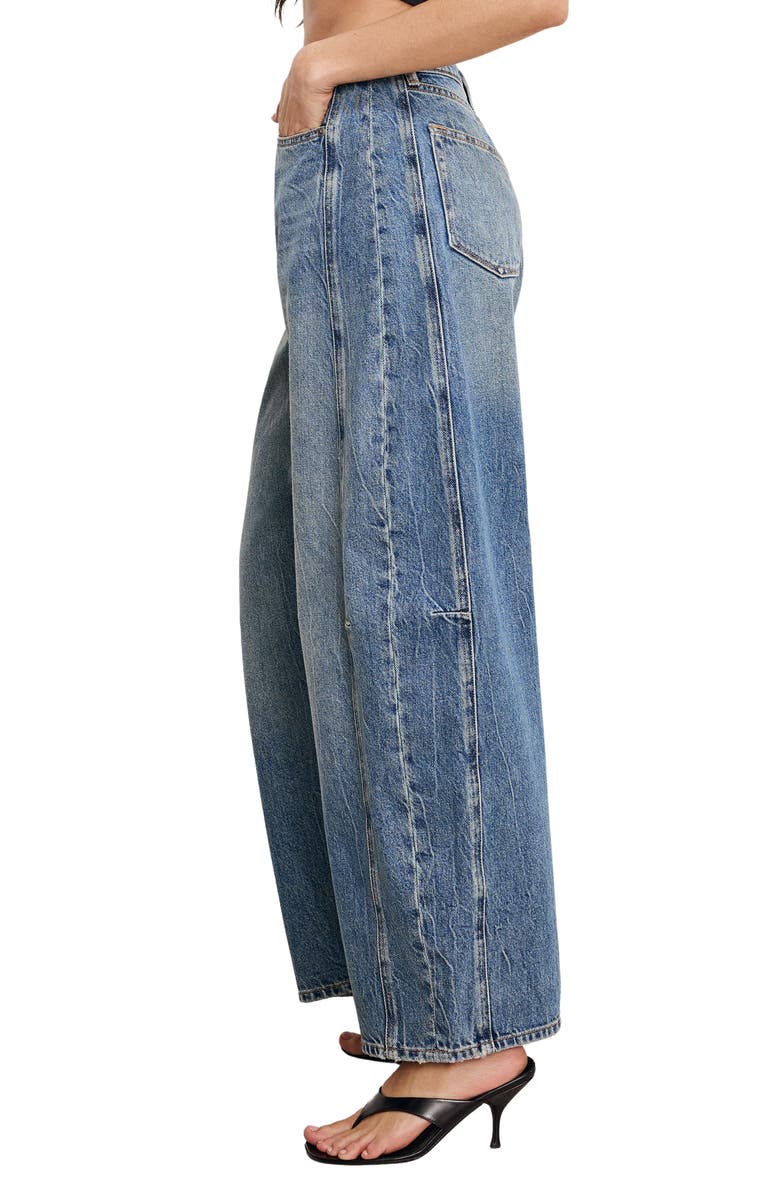 Good American Good Extreme Super High Waist Barrel Jeans, Alternate, color, Indigo966
