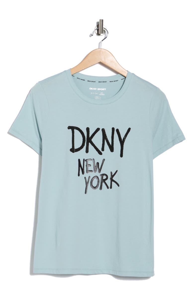 DKNY Graffiti Logo Graphic T-Shirt, Alternate, color, Mint/ Black