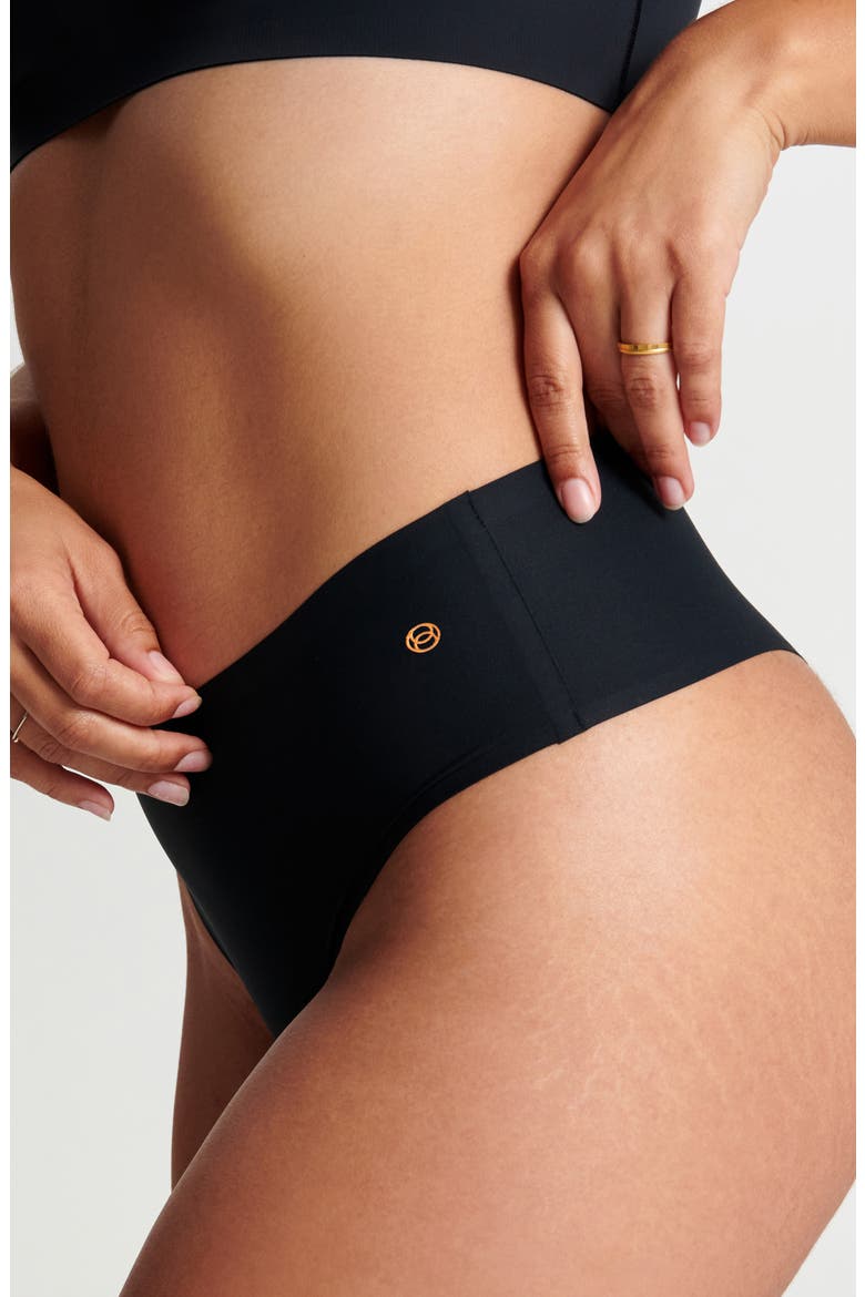 High Waist Thong, Alternate, color, BLACK