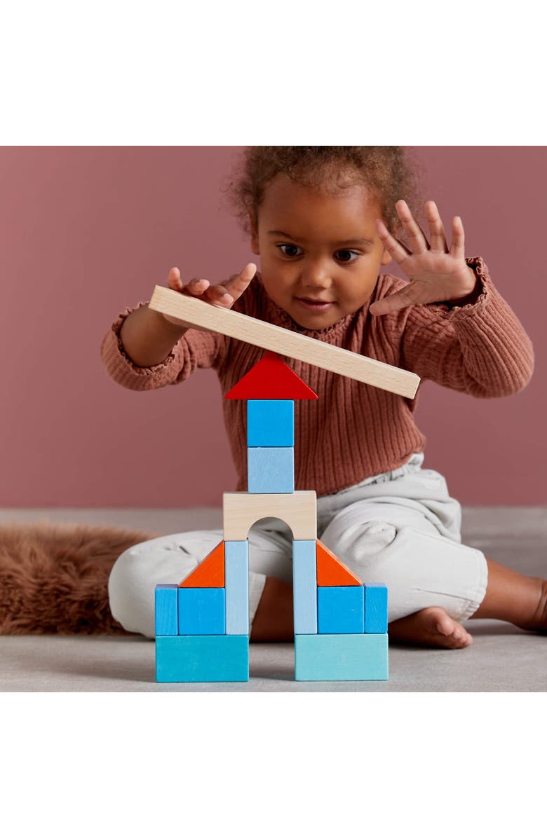 HABA Colored Wooden Building Blocks - 46 Piece Set of Wooden Toys, Stacking Toys for Toddlers 1-3 Ideal Open ended Toys, Made in Germany, Alternate, color, Multi