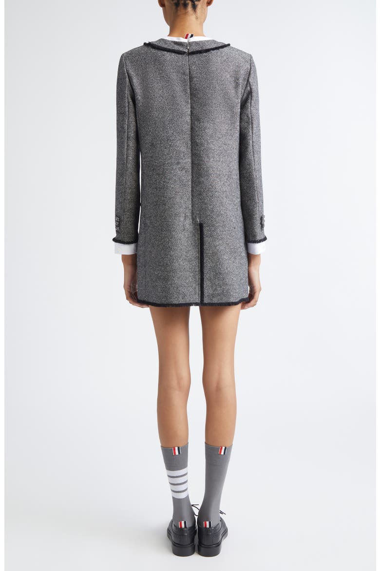 Donegal Long Sleeve Wool Dress, Alternate, color, BLACK/ WHITE