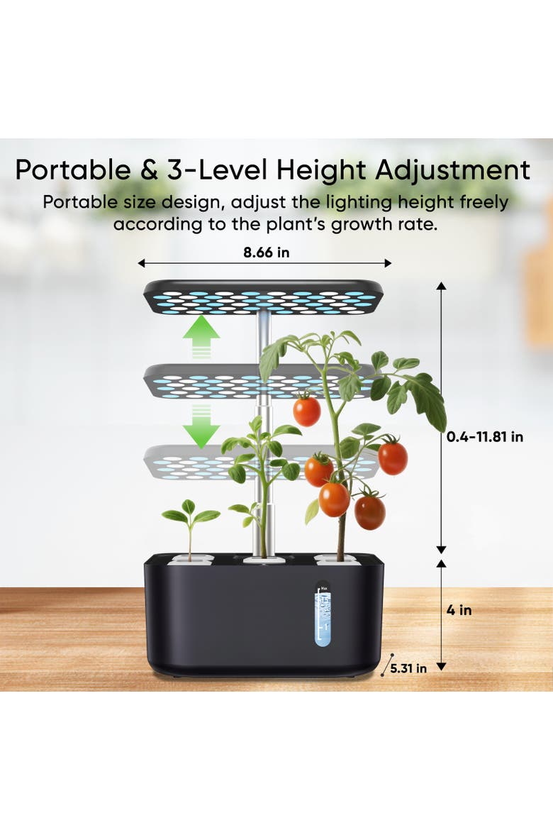 Indoor Hydroponic Growing System, Alternate, color, Black